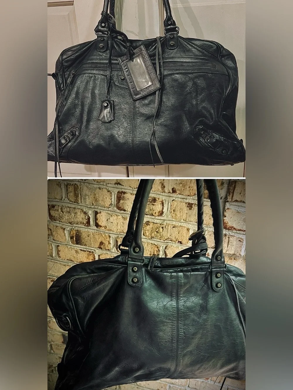 Balenciaga 2010 Men’s Blackened Olive Motorcycle Weekend/Duffle Bag/Read/🤩Rare😉
